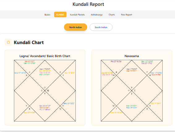 Kundali report preview